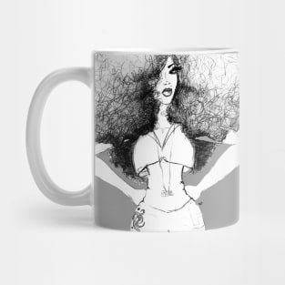 Super Natural Afro Long Hair Queen Mug